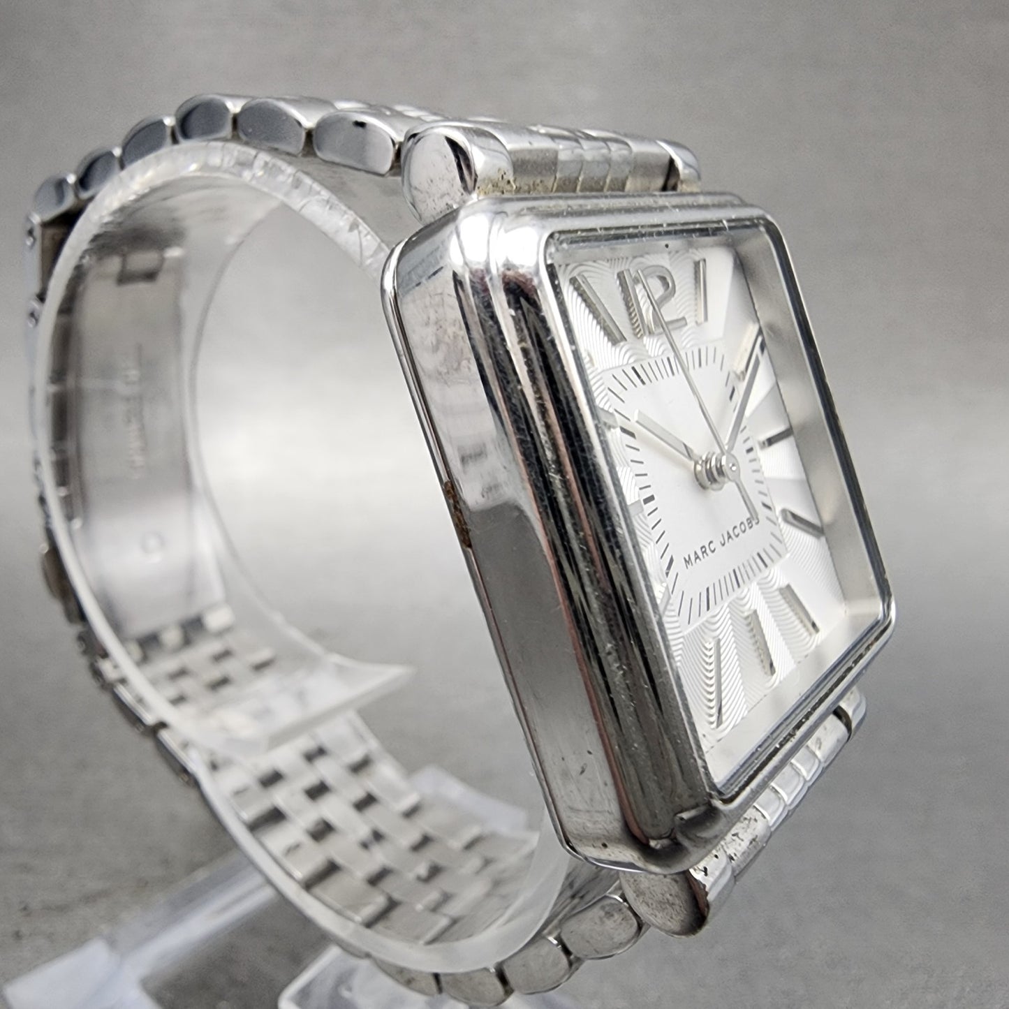 Marc Jacobs Watch Women 30mm White Dial Silver Tone Square MJ3461  New Battery3