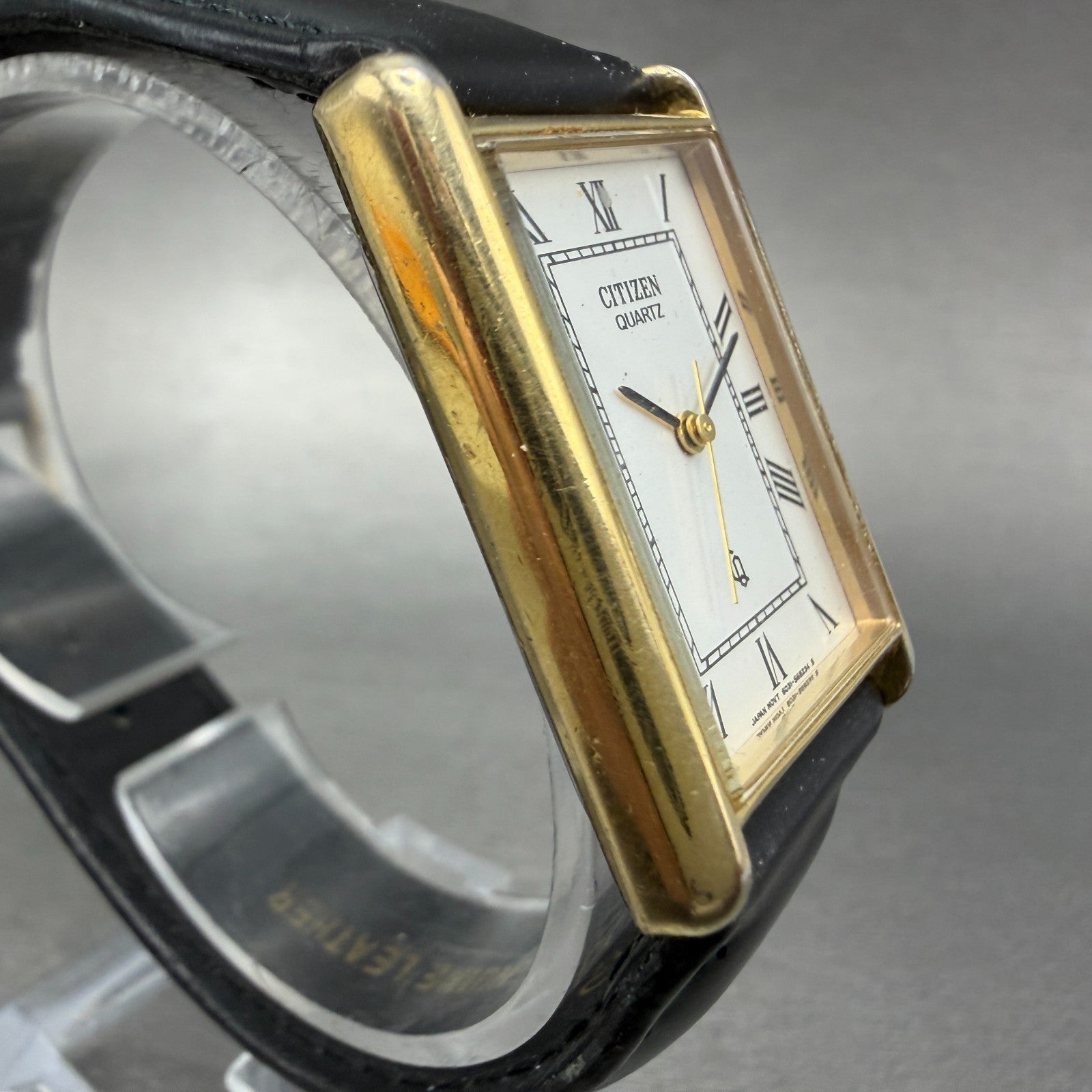 Citizen CQ Tank Watch Men 24mm White Dial Gold Tone Rectangle 6031-S24744 PARTS4