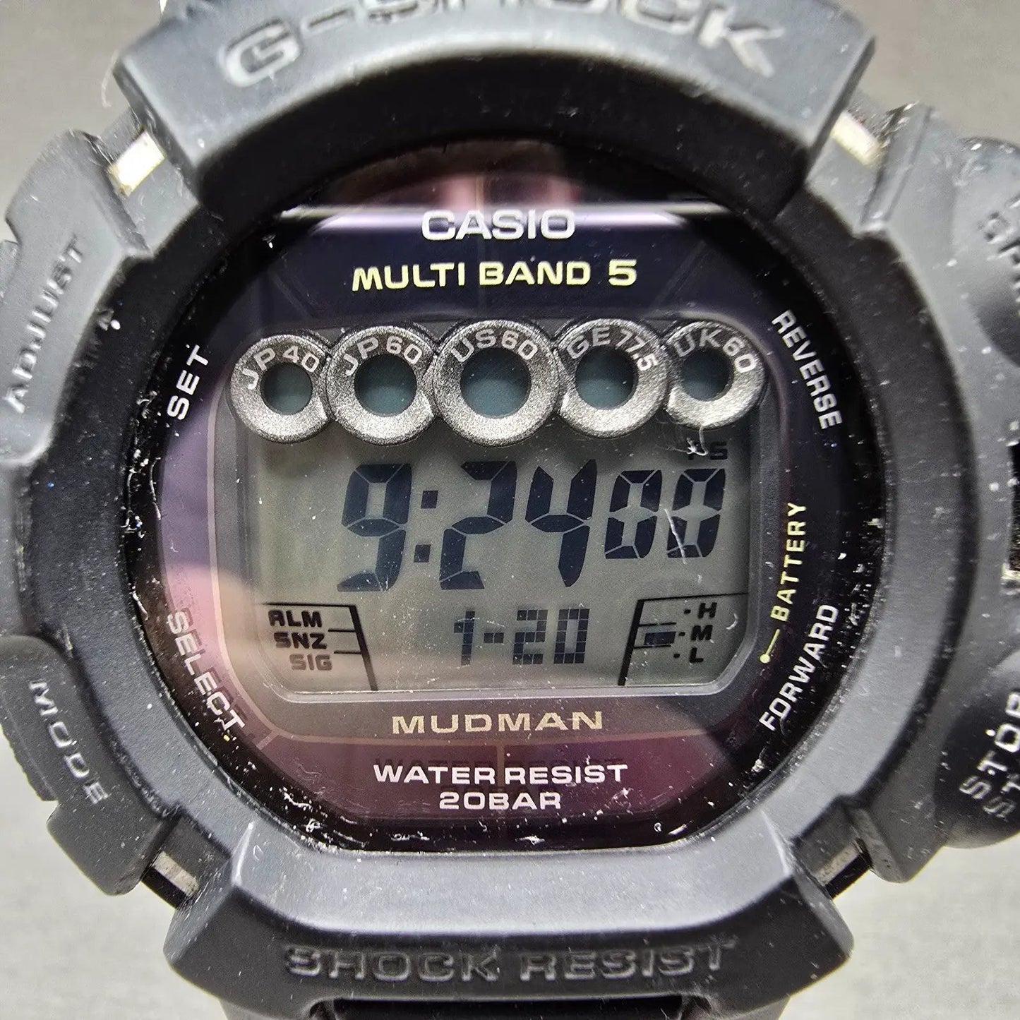 Casio G-Shock GW-9000A Mudman Watch Men 45mm Digital Black Alarm Chrono Solar1