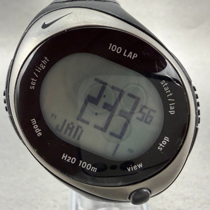 Nike Triax Bowerman Watch Women 42mm Black Silver Chronograph New Battery1