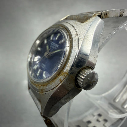 Citizen Automatic Watch Women 26mm Blue Dial Silver Tone Date 4-0690672 Runs2