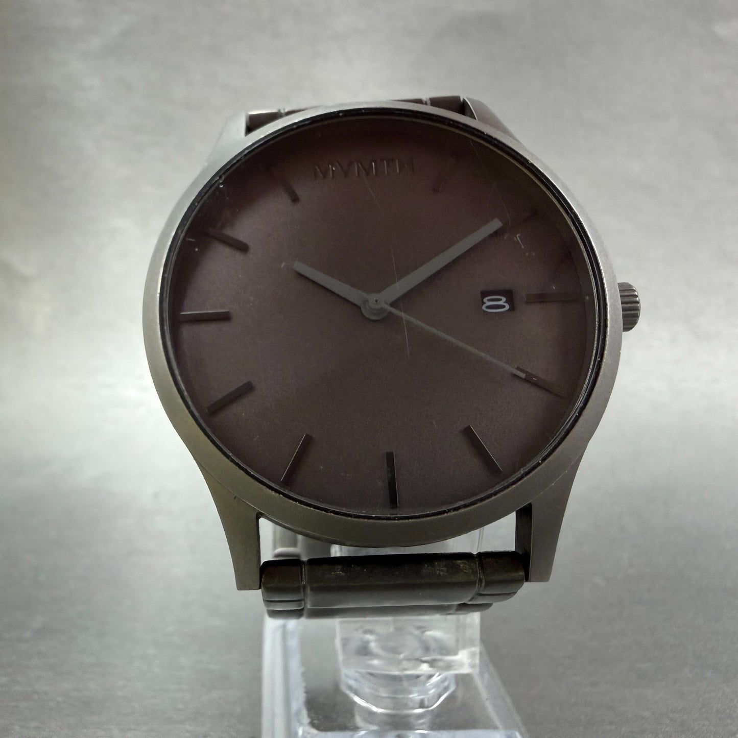 MVMT Classic Watch Men 45mm Gray Dial Gray Tone Date Round New Battery5