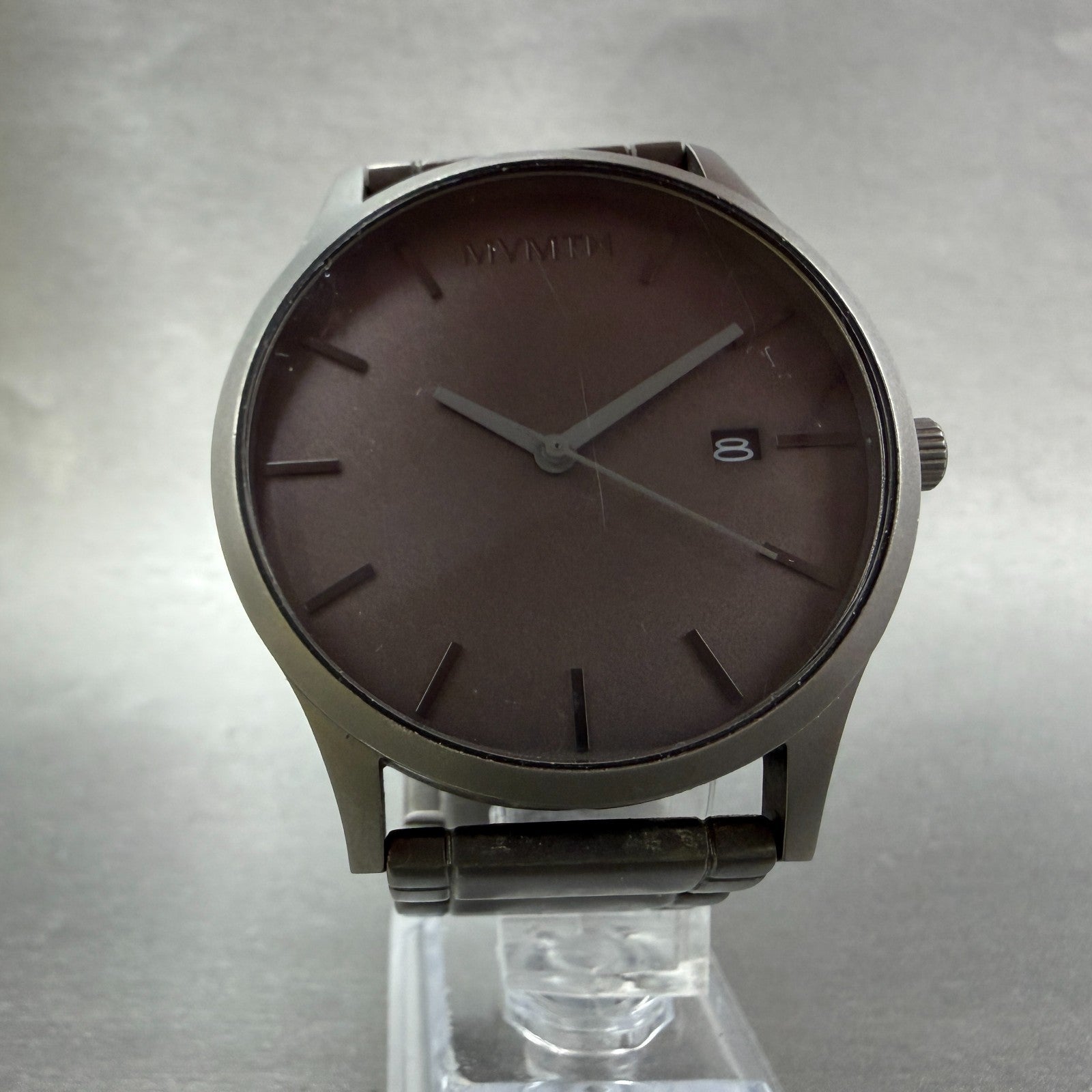MVMT Classic Watch Men 45mm Gray Dial Gray Tone Date Round New Battery5