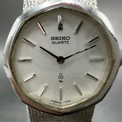 Seiko Watch Women 22mm Silver Dial Silver Tone Octagon 16-5890 New Battery VTG1