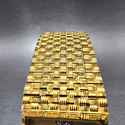Wittnauer Tank Watch Men 25mm Gold Dial Gold Tone Rectangle Mesh Band New Batt 64
