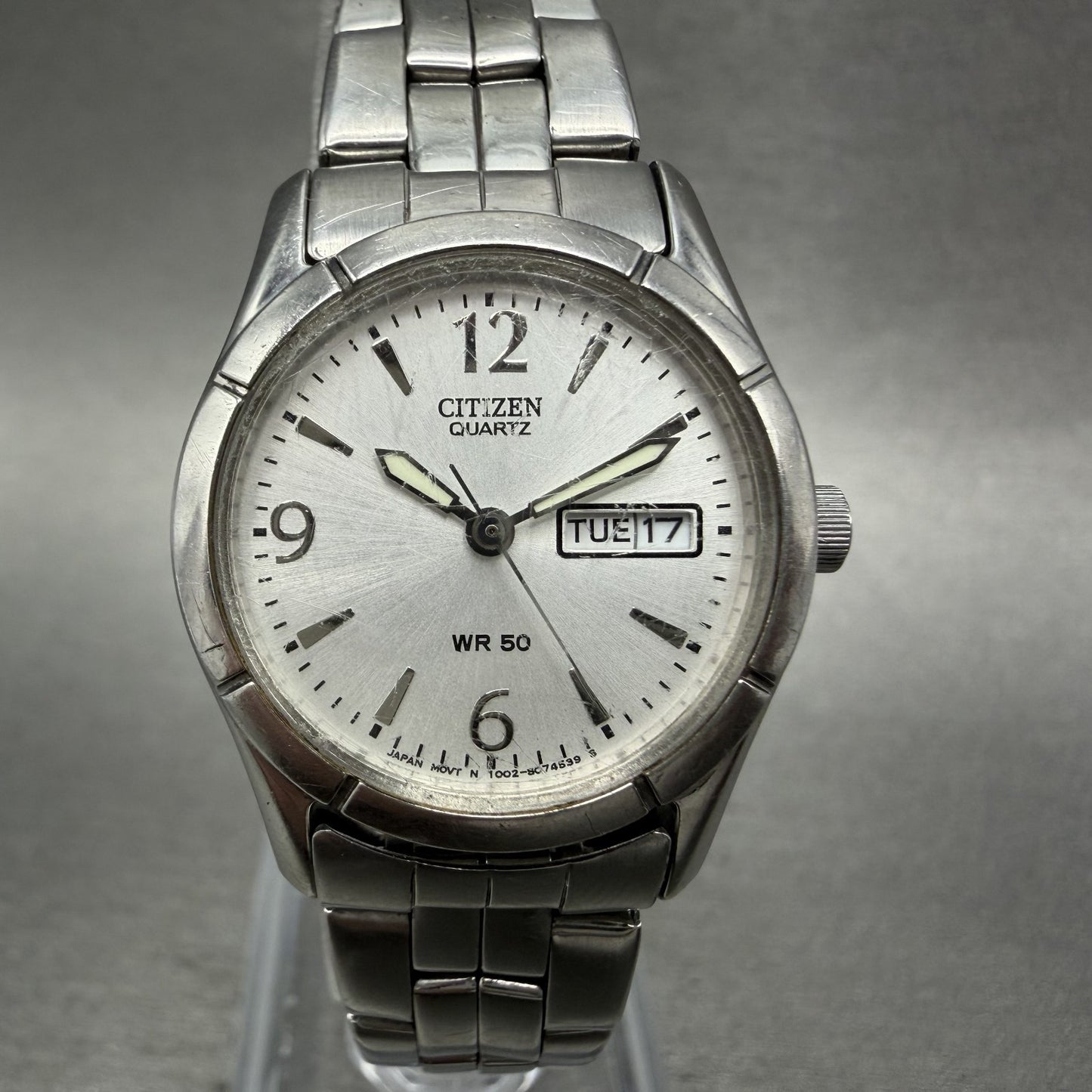 Citizen Watch Women 25mm Silver Dial Silver Tone Daydate 1002-S0474389 New Batt0