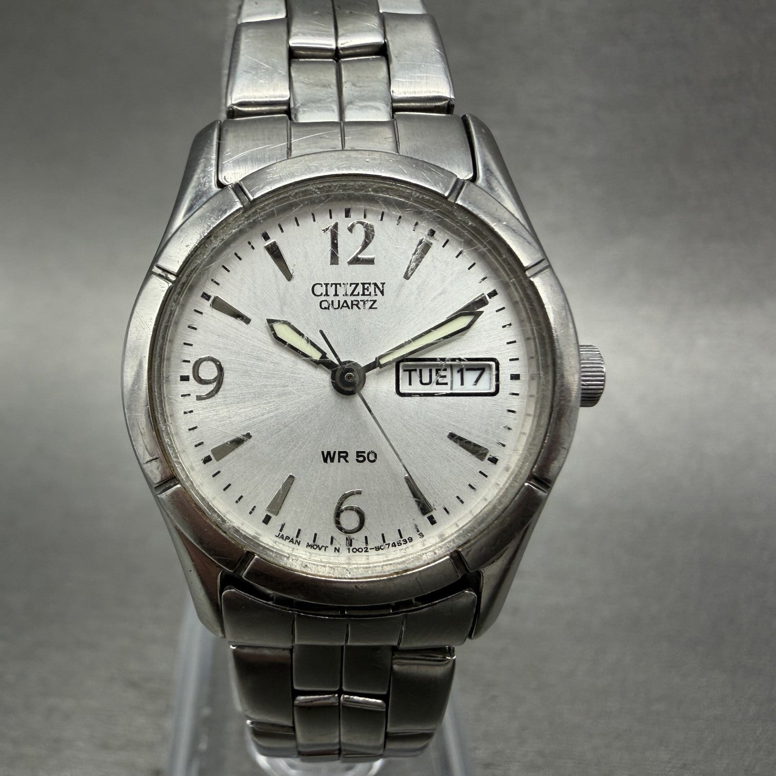 Citizen Watch Women 25mm Silver Dial Silver Tone Daydate 1002-S0474389 New Batt0