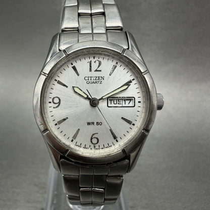 Citizen Watch Women 25mm Silver Dial Silver Tone Daydate 1002-S0474389 New Batt0