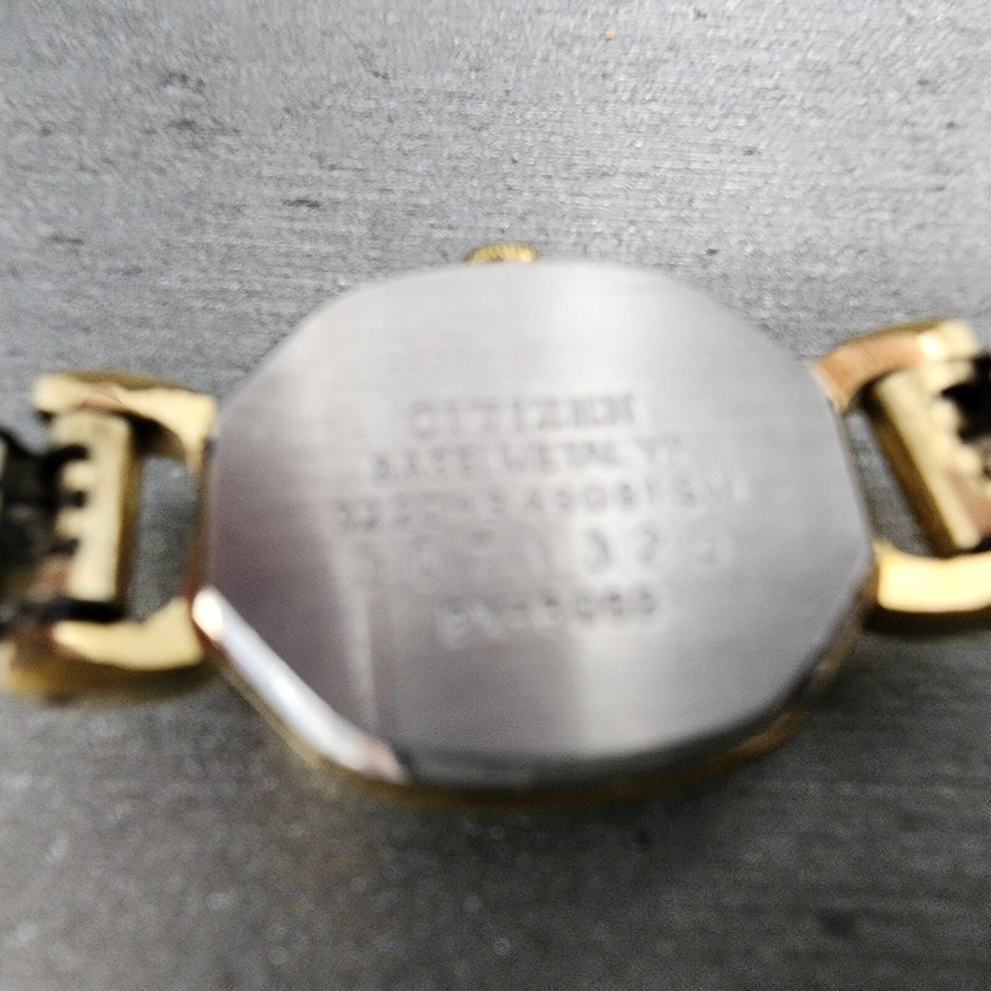 Citizen Seven Watch Women 17mm Black Dial Gold Tone Square 3220-949081 New Batt