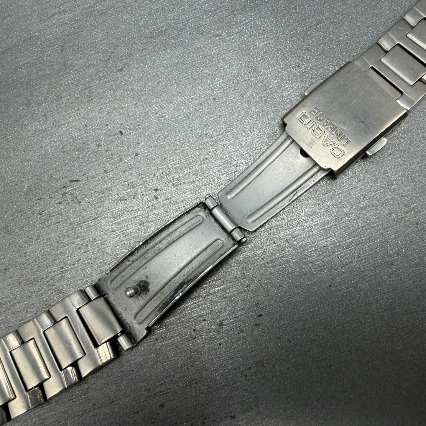 Casio Lineage Titanium Watch Men 38mm Silver Dial Daydate LIN-171J READ!! Newbat19