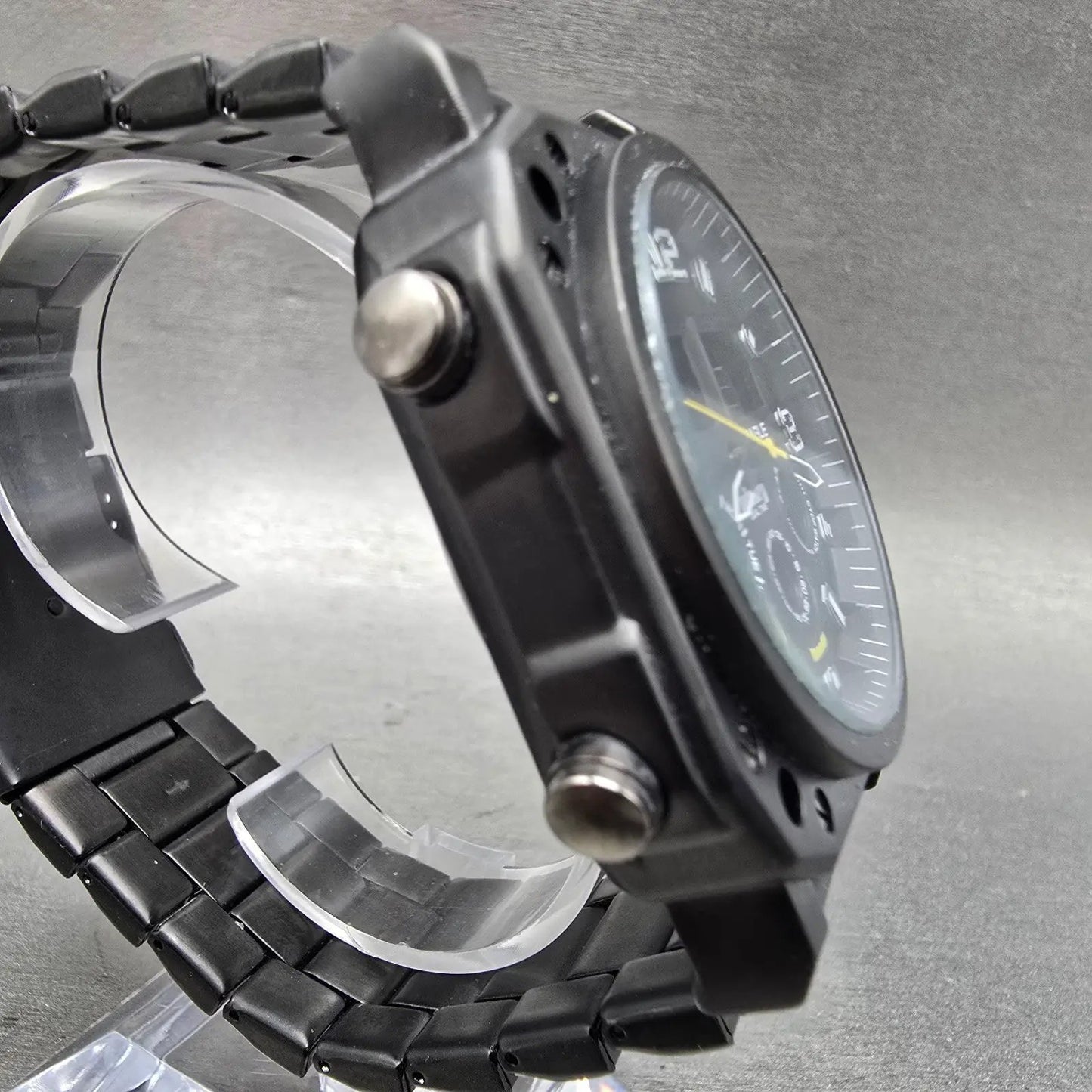 Infantry Eagle Watch Men 46mm Black Dial Black Alarm Chronograph Octagon New Bat3