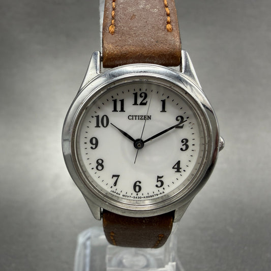 Citizen Watch Women 24mm White Dial Silver Tone Round 5430-F006147 New Batt A0