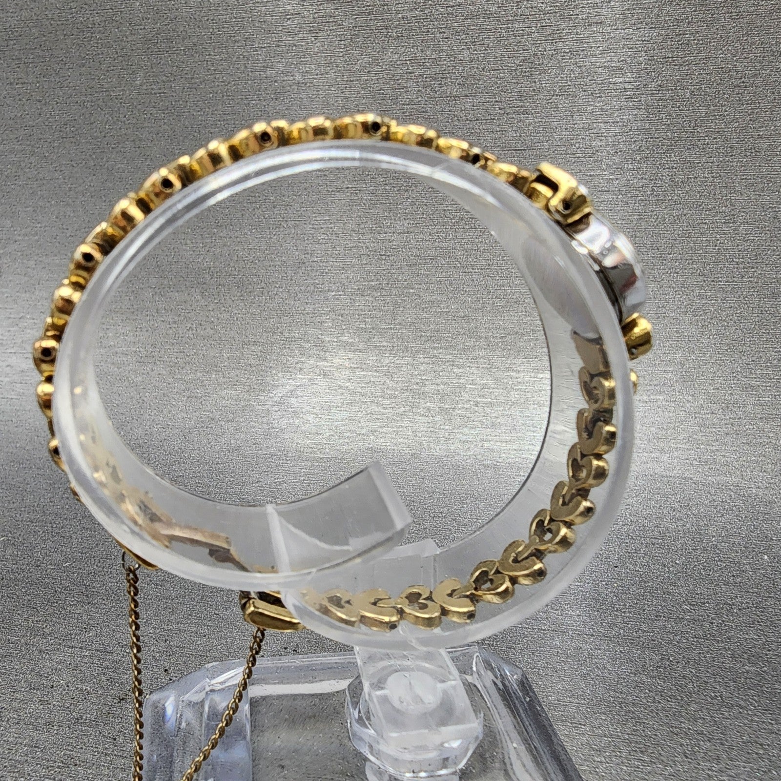 Seiko Watch Women 13mm Champagne Dial Two Tone Hearts 1e205220 New Battery8