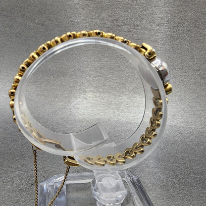 Seiko Watch Women 13mm Champagne Dial Two Tone Hearts 1e205220 New Battery8