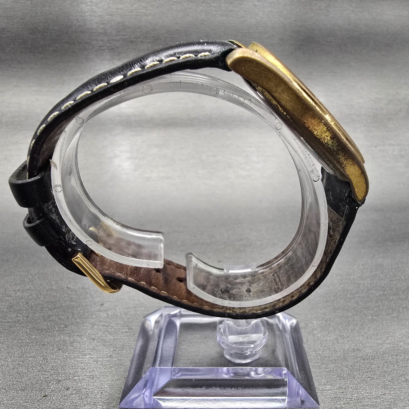 Seiko Pulsar Watch Men 37mm Gold Dial Gold Tone Daydate Round V733-X061 New Batt8