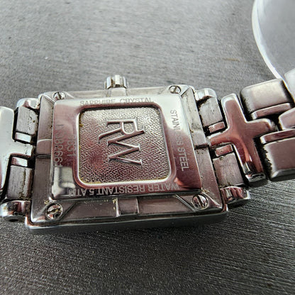 Raymond Weil Parsifal Tank Watch Women 19mm MOP Dial Steel Diamonds New Battery9