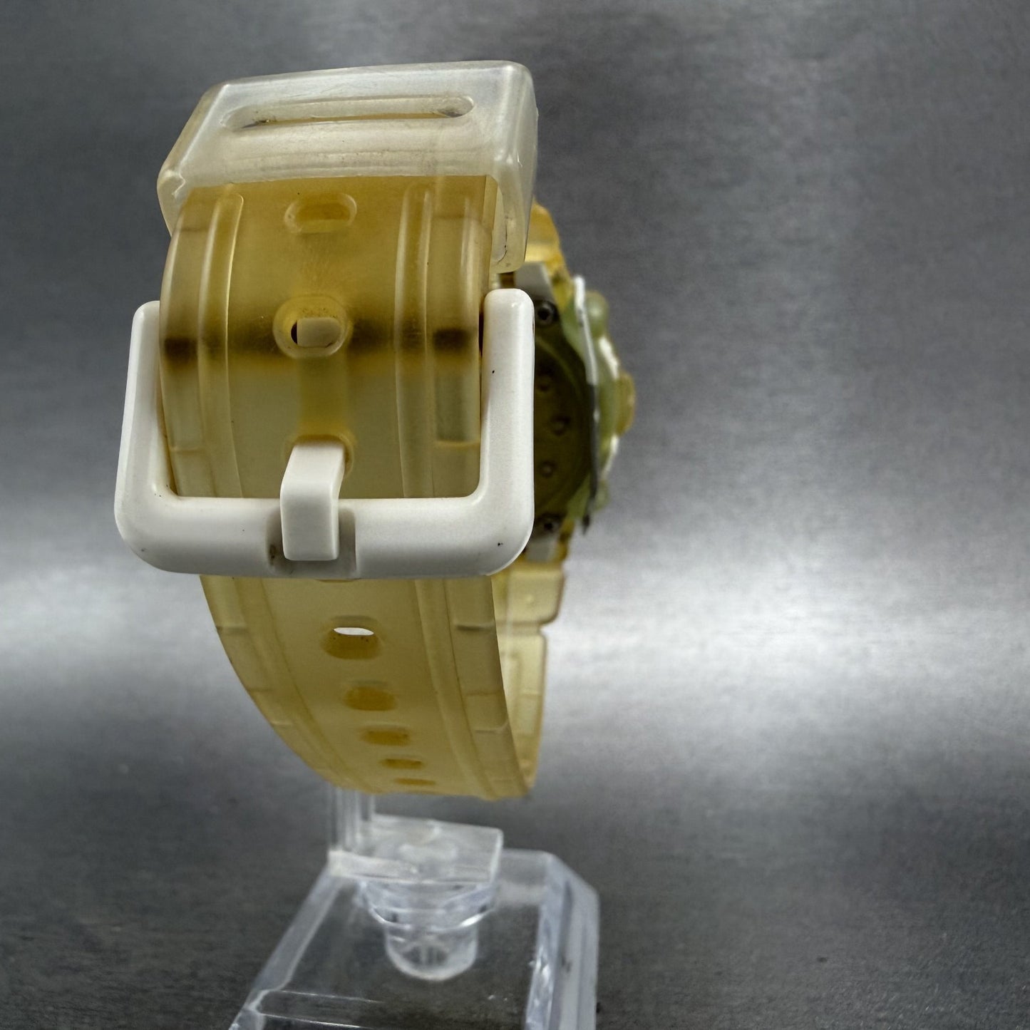 Casio baby G Watch Women 41mm Digital White Dial Clear Case Round BG301 New Batt7