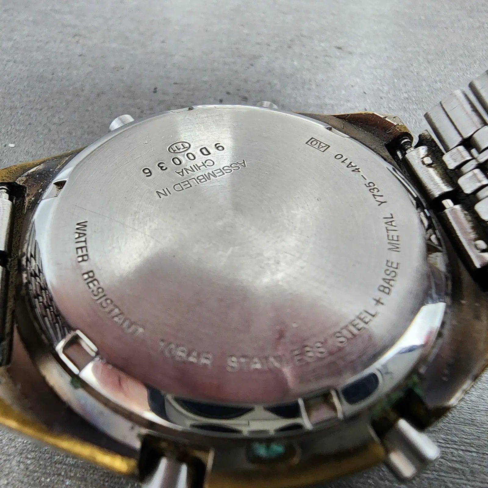 Seiko ALBA Digital Watch Men 39mm Silver Tone Alarm Chrono Y735-4A10 PARTS AD10