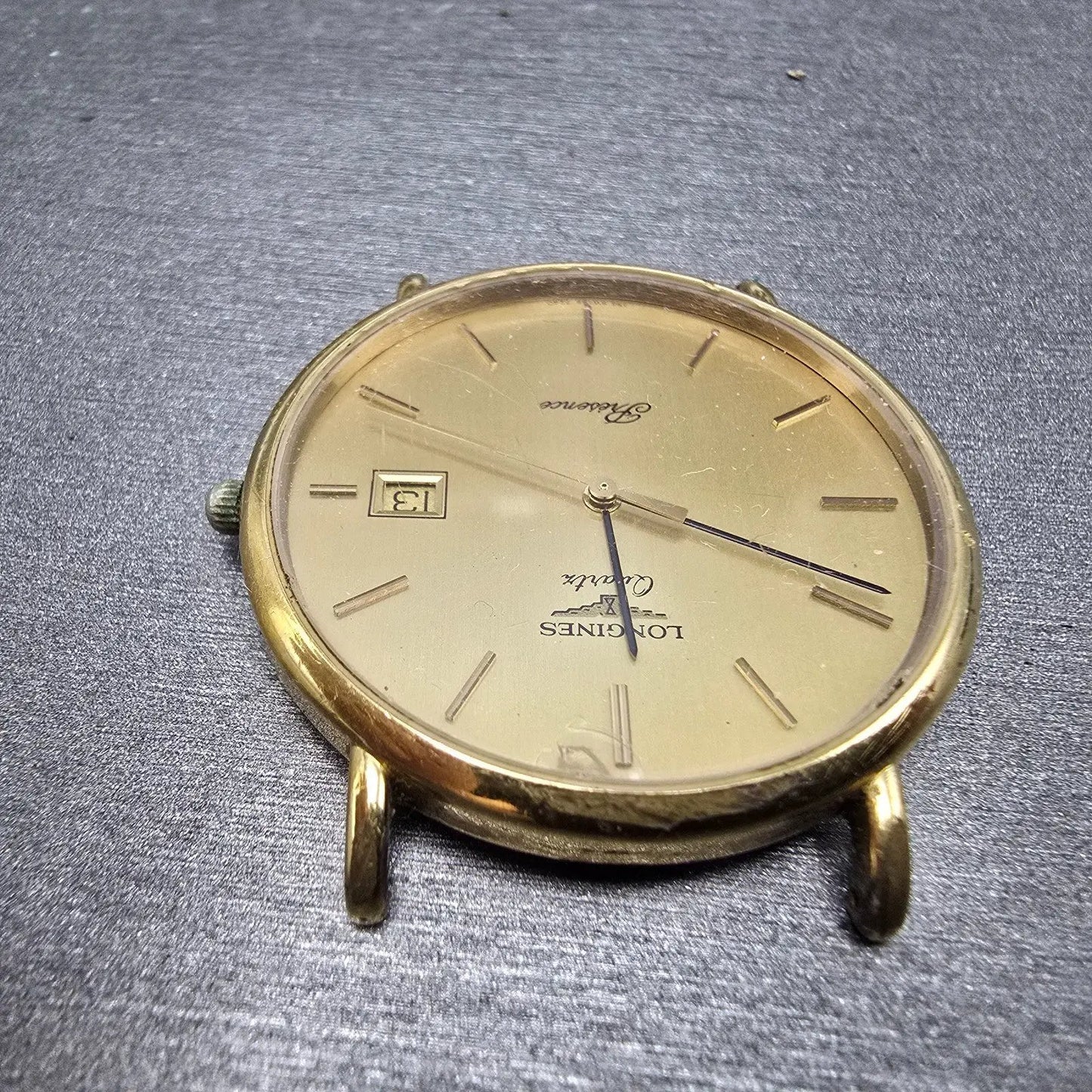 Longines Watch Men 34mm Gold Dial Gold Tone Date Round 7240 Cal 156 PARTS5