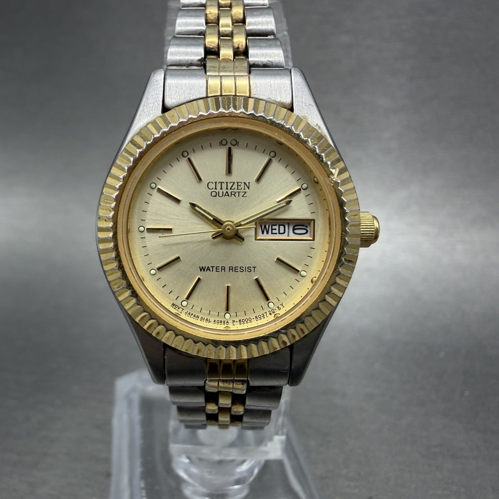 Citizen CQ Watch Women 25mm Champagne Dial Two Tone Daydate 6000-R00413 New Batt0