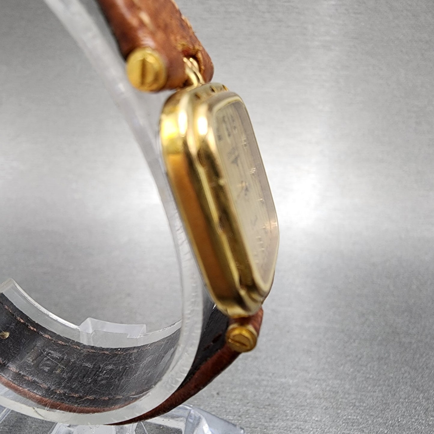 Longines Tank Watch Women 21mm Gold Dial Gold Tone Rectangle 6625 Cal L962 PARTS4