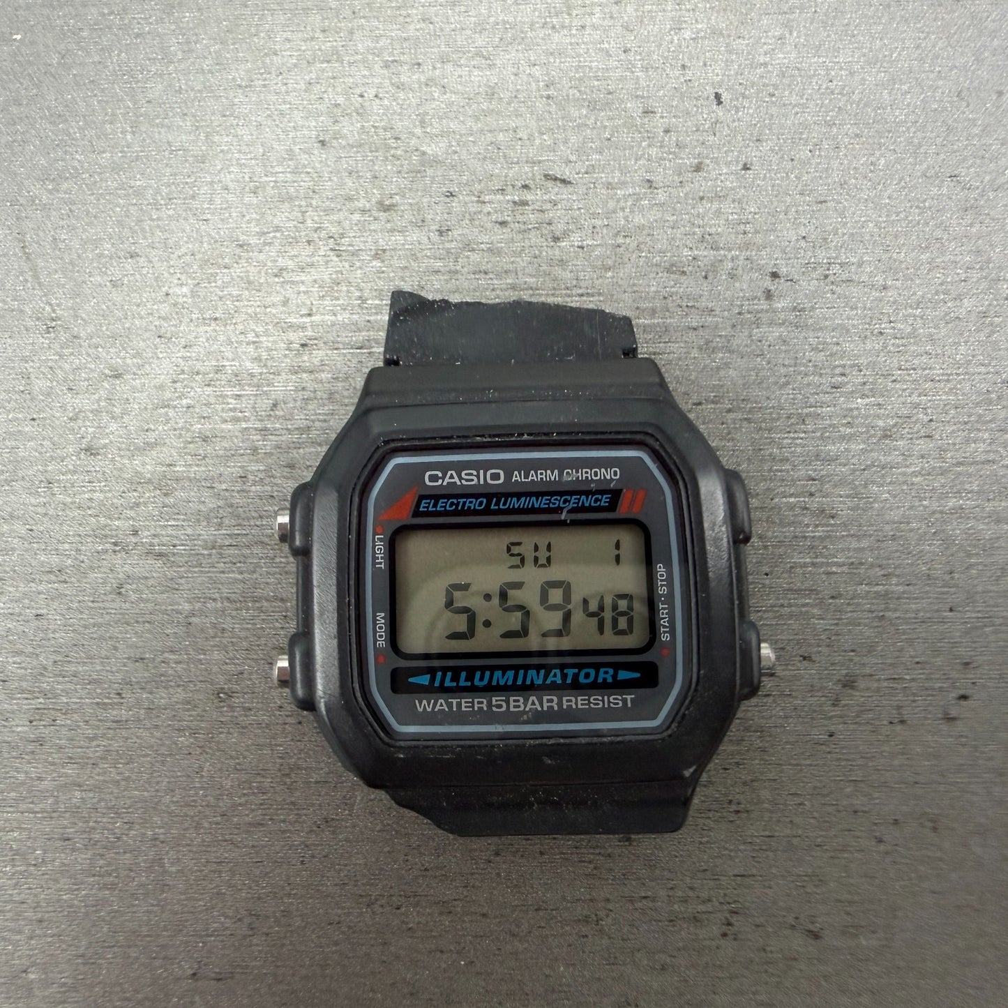 Casio Illuminator W-86 Watch Men 37mm Digital Black Alarm Chrono READ!! Newbatte0