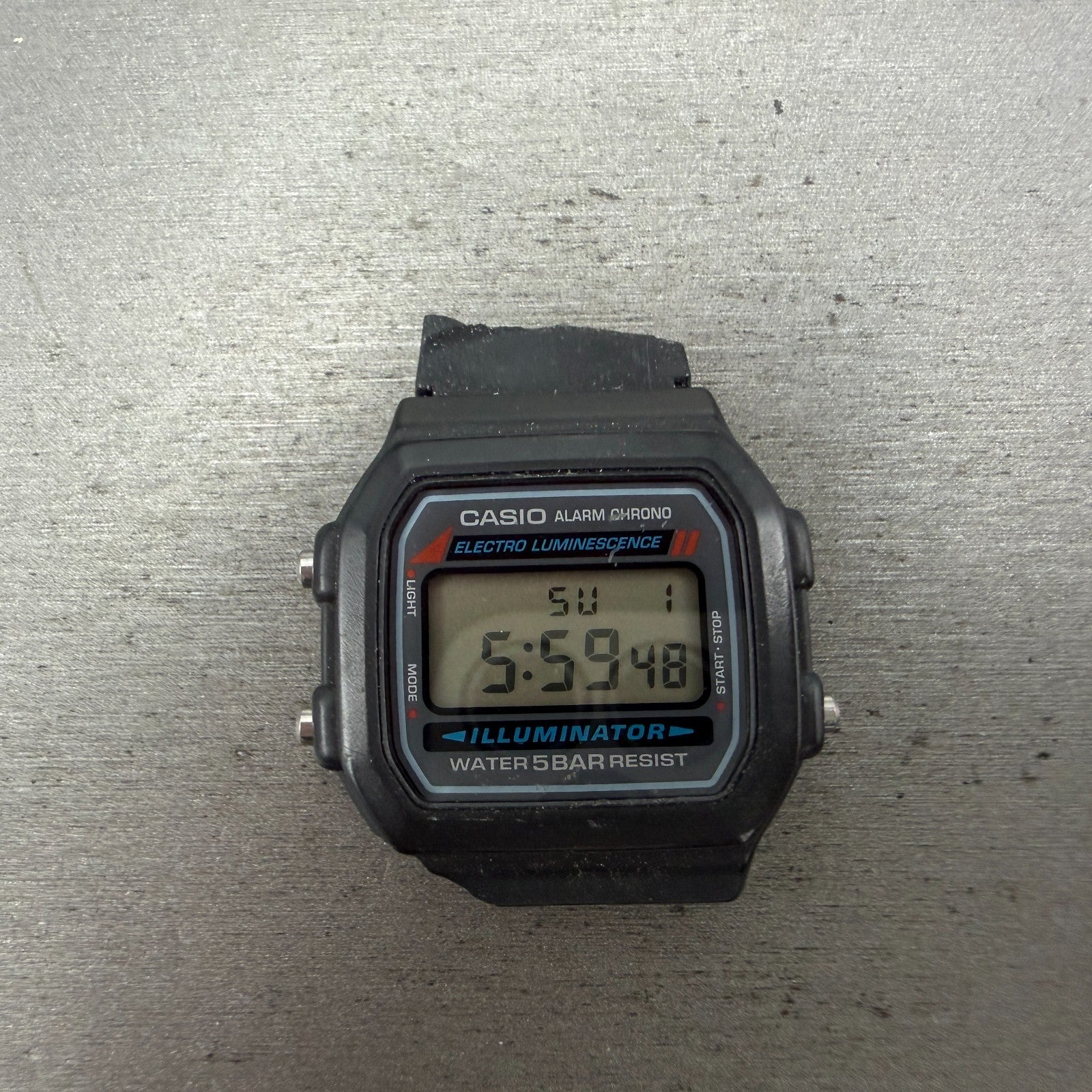 Casio Illuminator W-86 Watch Men 37mm Digital Black Alarm Chrono READ!! Newbatte0