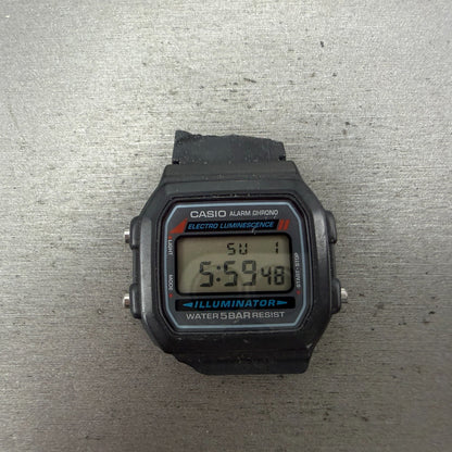 Casio Illuminator W-86 Watch Men 37mm Digital Black Alarm Chrono READ!! Newbatte0