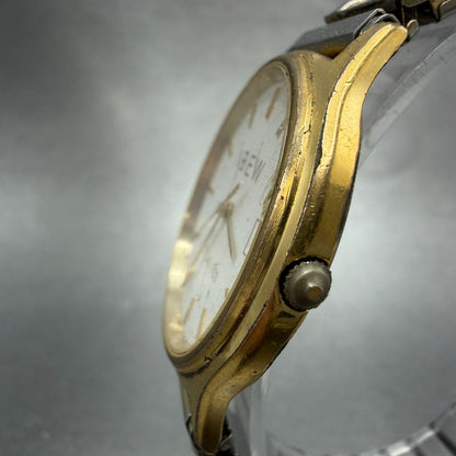 Hamilton Watch Men 34mm White Dial Gold Tone Date Round 9812 PARTS Vintage3