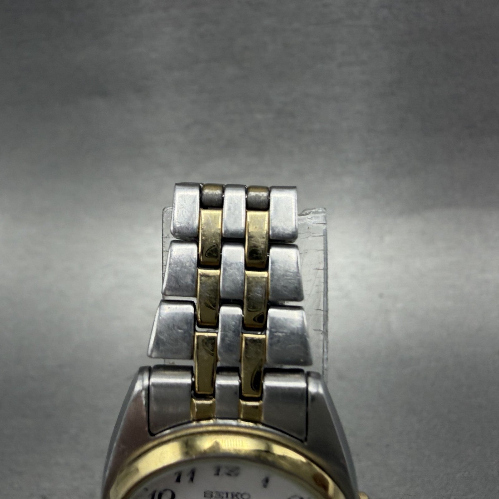 Seiko Watch Women 25mm White Dial Two Tone Daydate 7n430011 New Battery ABD4