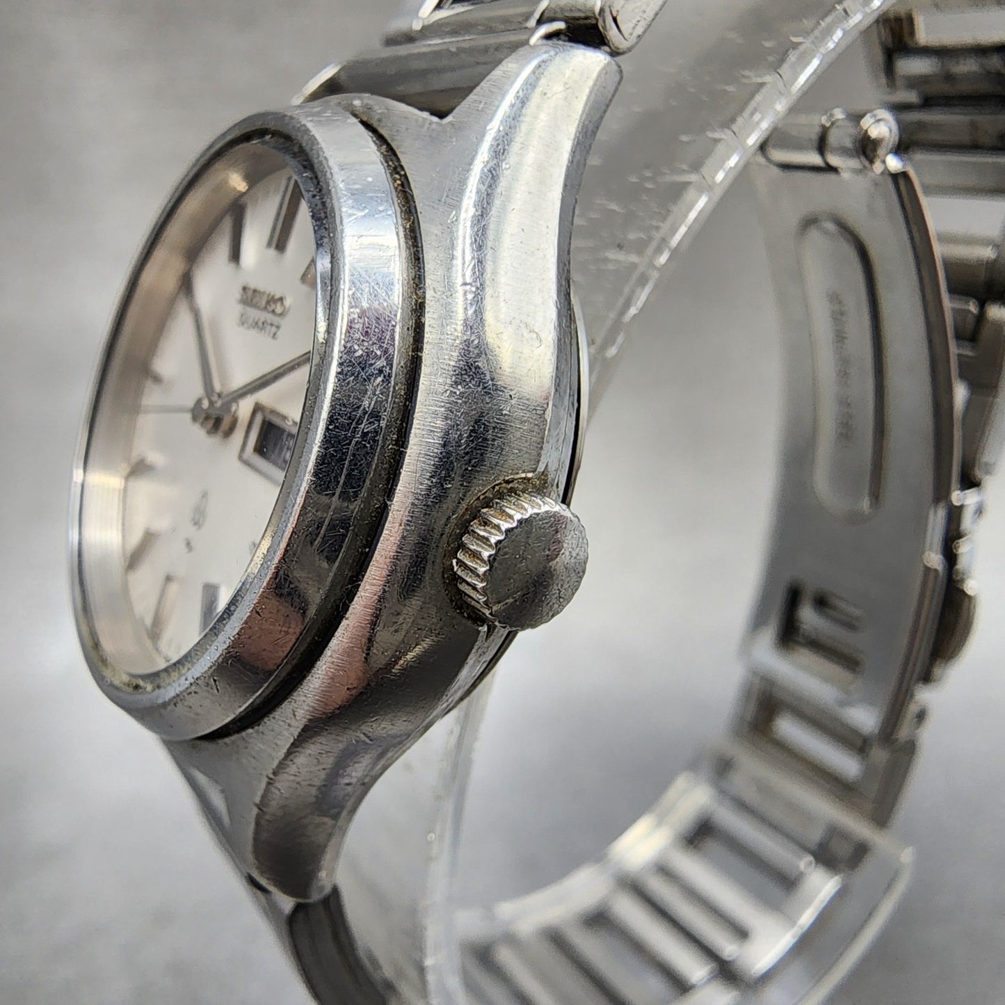 Seiko Watch Women 27mm White Dial Silver Tone Daydate Round 43030030 New Batt2