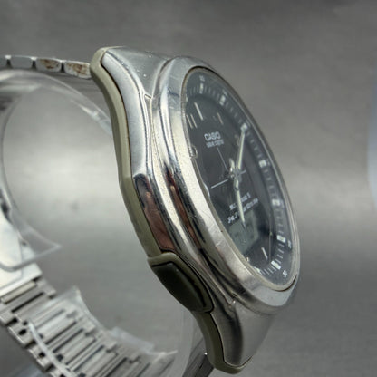 Casio Wave Ceptor Watch Men 41mm Black Dial Silver Tone Ana Digi Solar Works3