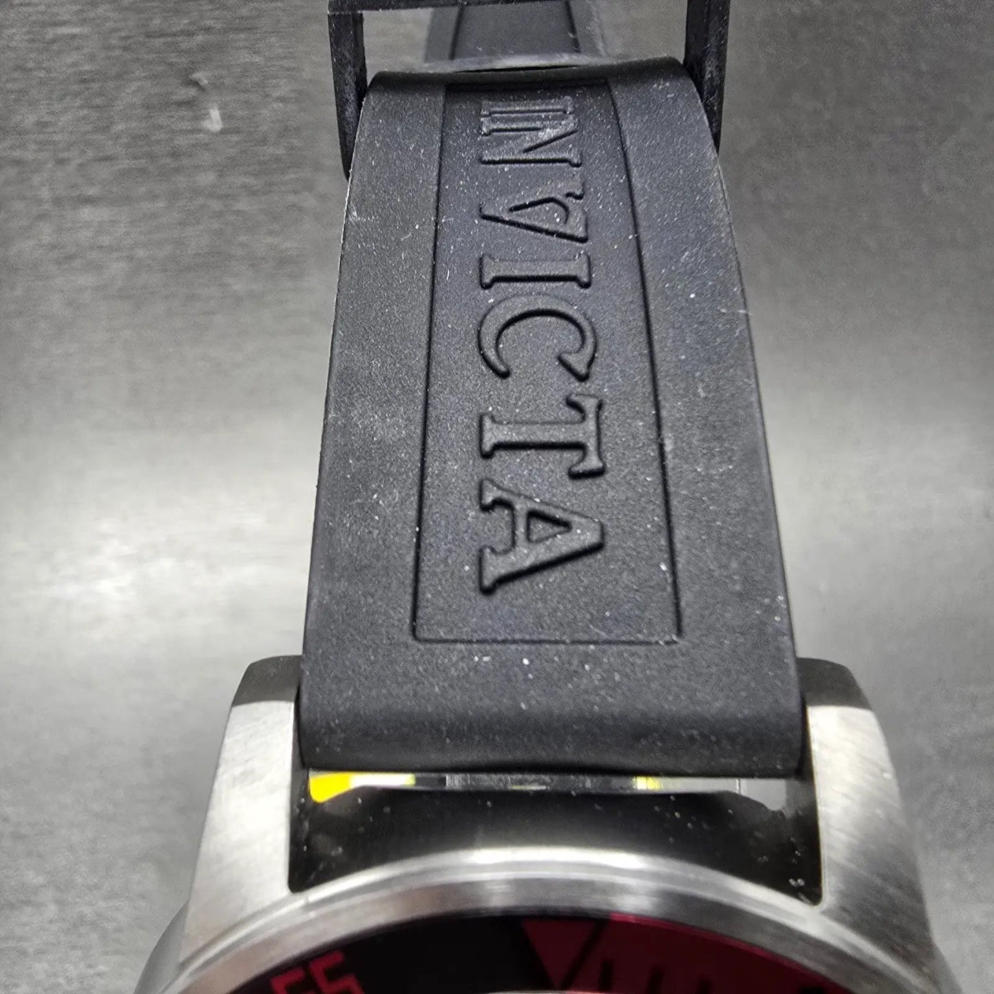 Invicta Specialty Watch Men 45mm Black Dial Silver Tone Red 12845 New Battery BK5