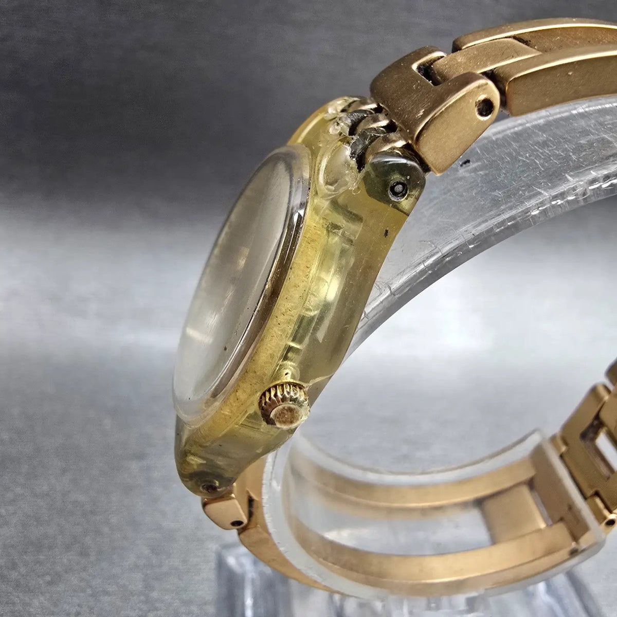 Swatch Enercle Watch Women 25mm Gold Dial Gold Tone Round LN137 New Battery2