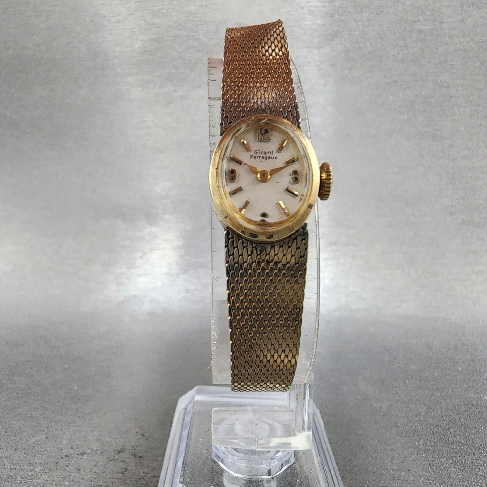 Girard Perragaux Watch Women 15mm White Dial 10K Gold Filled Manual Wind Runs5