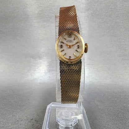Girard Perragaux Watch Women 15mm White Dial 10K Gold Filled Manual Wind Runs5