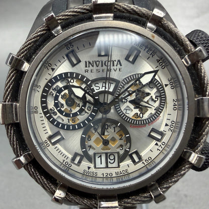 Invicta Reserve Bolt Chrono Watch Women 40mm Silver Dial Black Date 0201 Newbatt1