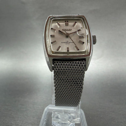 Citizen Cosmostar Watch Women 24mm Silver Dial Silver Tone Date Rectangle Runs 35