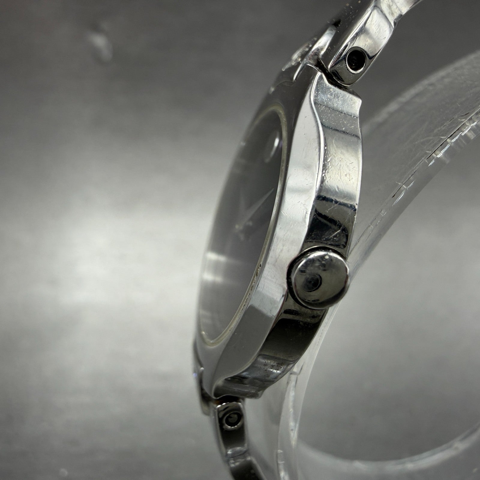 Movado Kara Watch Women 24mm Black Dial Steel Diamonds Bangle 84-A1-1846 NewBatt2