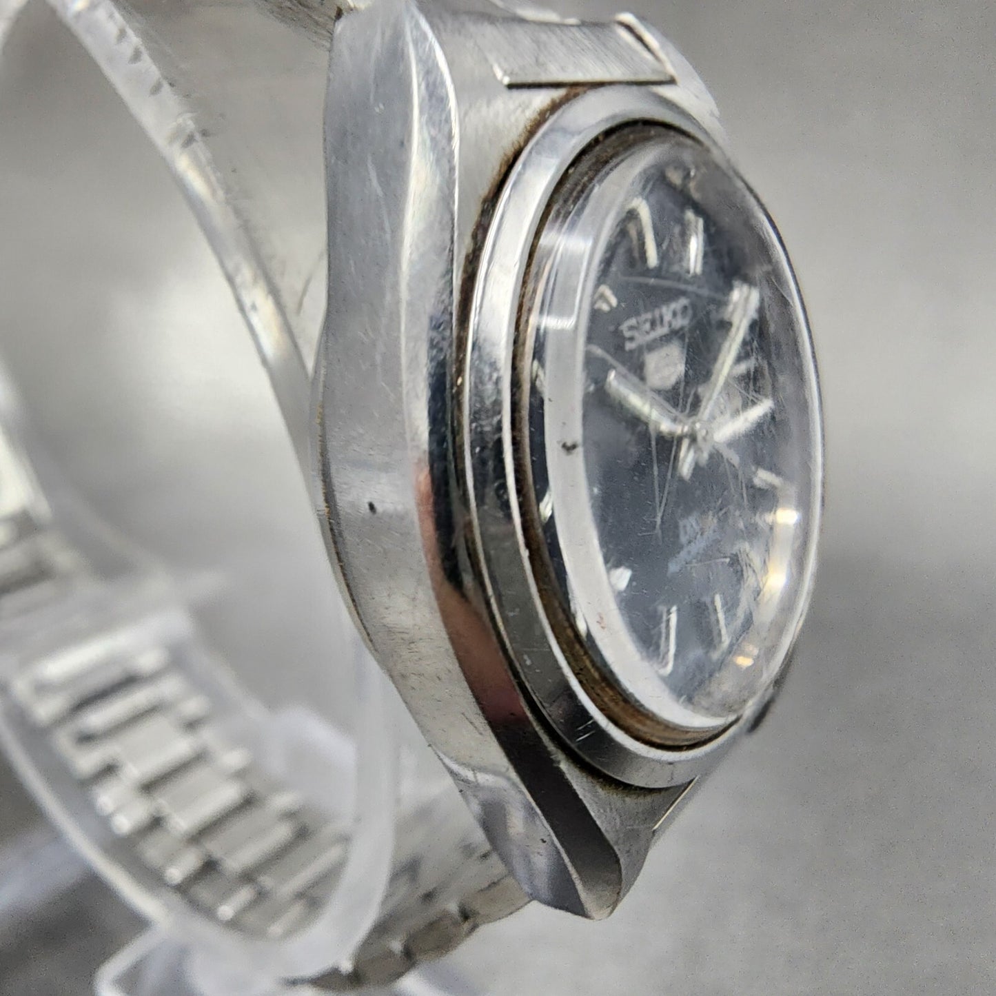 Seiko 5 Automatic Watch Women 24mm Black Dial Steel Daydate 2906-0341 PARTS