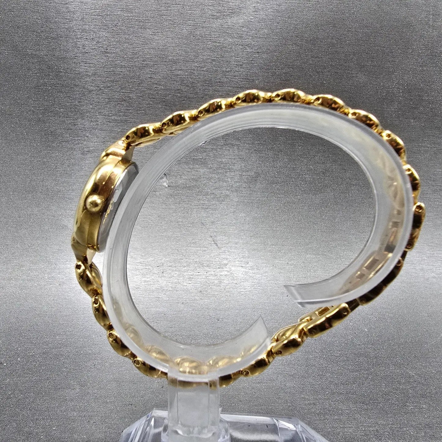 Elgin Watch Women 22mm MOP Dial Gold Tone Round Hearts ELT208ST New Battery6