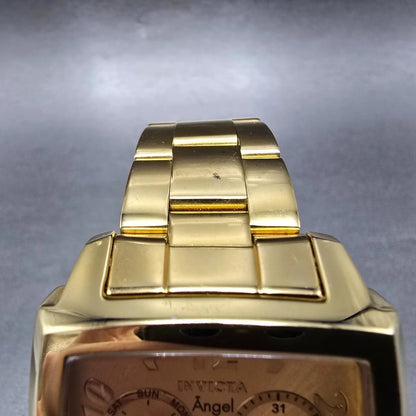 Invicta Angel Watch Women 36mm Gold Dial Gold Tone Daydate 21710 New Battery4