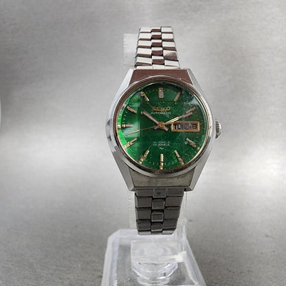 Seiko Automatic Watch Women 25mm Green Dial Silver Tone Daydate 22060410 Runs5