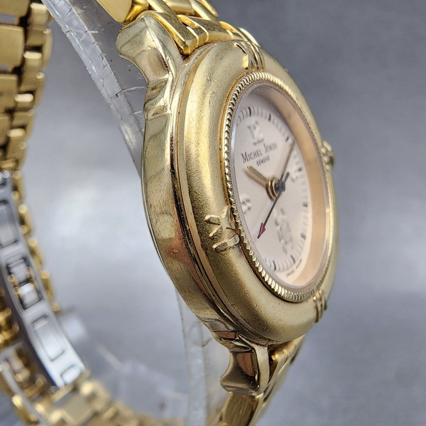 Michel Jordi 3000 Watch Women 26mm Cream Dial Gold Tone Round  New Battery3
