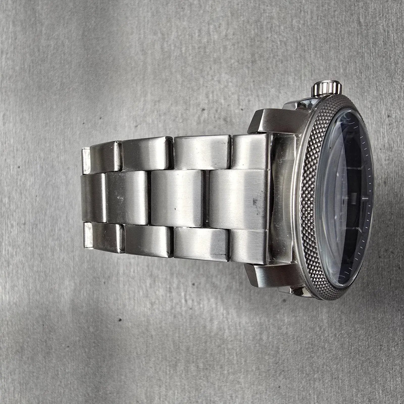 Fossil Machine Watch Men 43mm Blue Dial Silver Tone Date Round FS5340 New Batt4