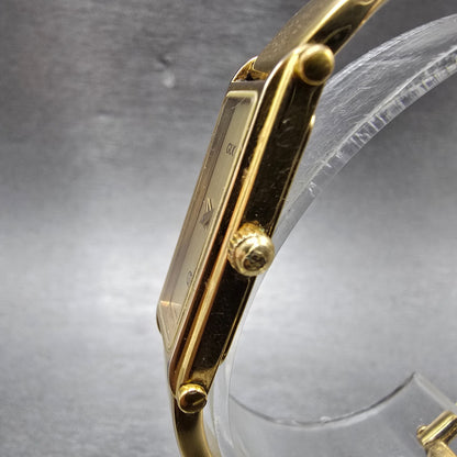 Gucci 1500L Tank Watch Women 13mm Champagne Dial Gold Tone Rectangle New Bat Box4