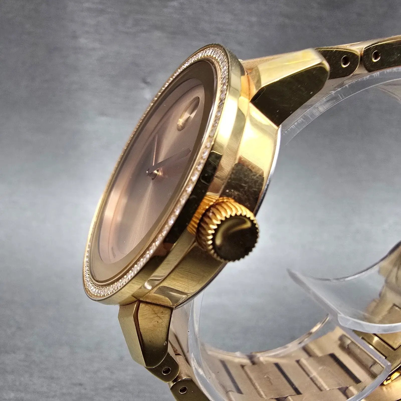 Movado Bold Watch Women 36mm Pink Dial Rose Gold Tone Round 3600151 New Battery2