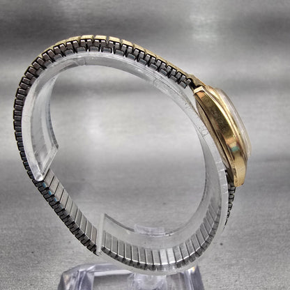 Seiko Watch Women 24mm White Dial Gold Tone Round 17-0730 Manal Wind Runs VTG8