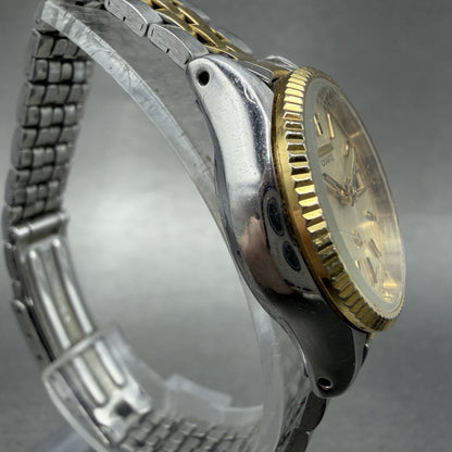 Citizen CQ Watch Women 25mm Champagne Dial Two Tone Daydate 2000201574 New Batt3