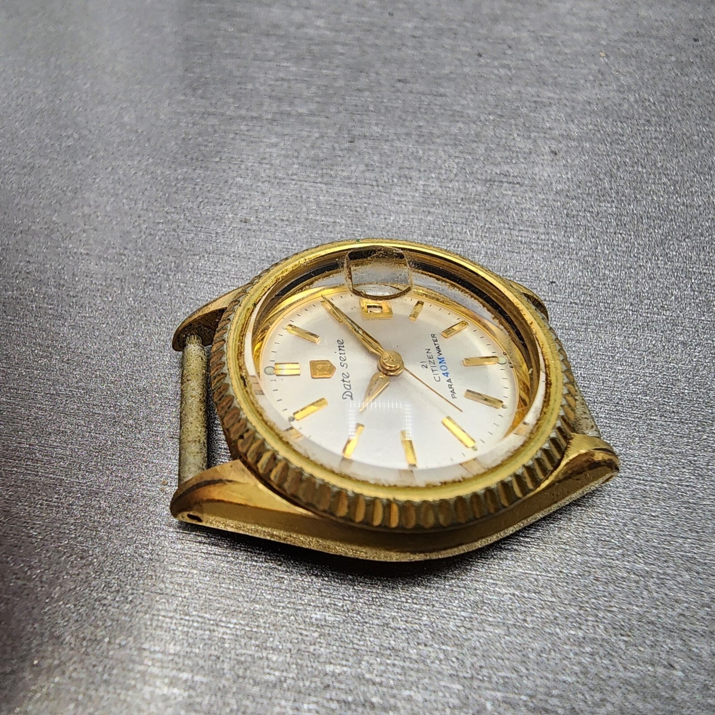Citizen Watch Women 26mm White Dial Gold Tone Date Round Manual Runs3